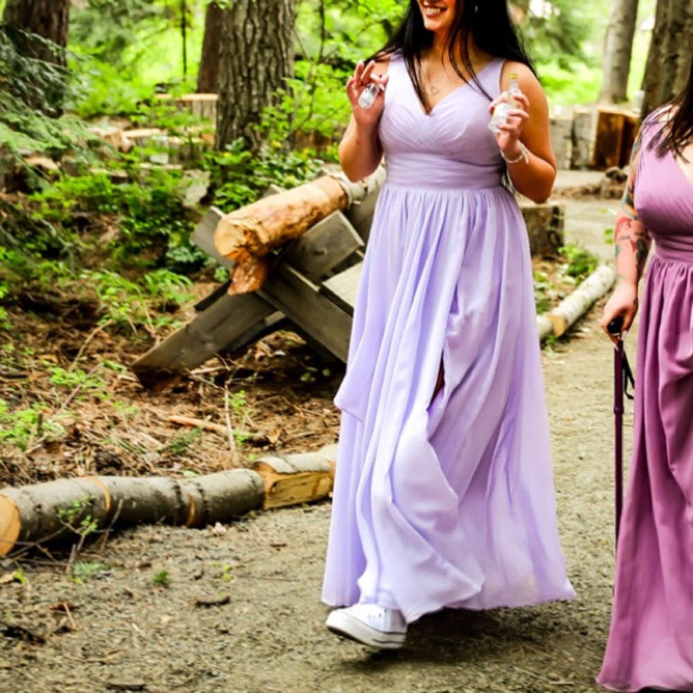 Lilac bridesmaid / wedding guest dress